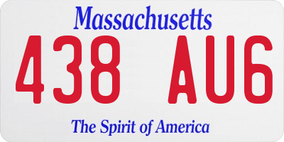 MA license plate 438AU6