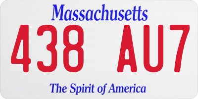 MA license plate 438AU7