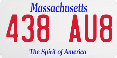 MA license plate 438AU8