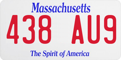MA license plate 438AU9