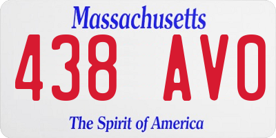 MA license plate 438AV0