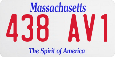 MA license plate 438AV1