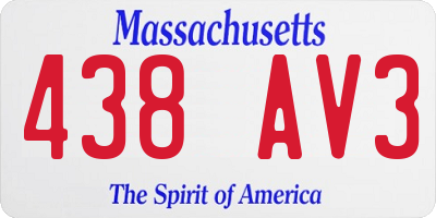 MA license plate 438AV3