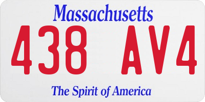 MA license plate 438AV4