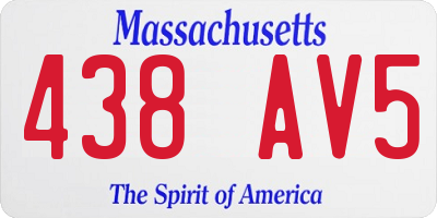 MA license plate 438AV5
