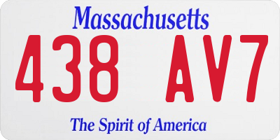 MA license plate 438AV7