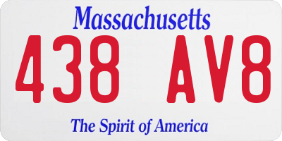MA license plate 438AV8