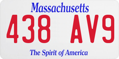 MA license plate 438AV9