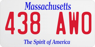 MA license plate 438AW0