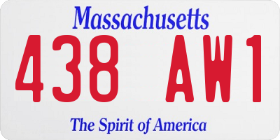 MA license plate 438AW1