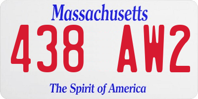 MA license plate 438AW2