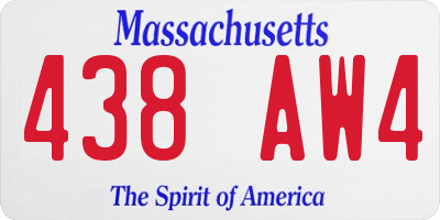 MA license plate 438AW4