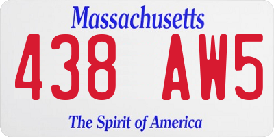 MA license plate 438AW5
