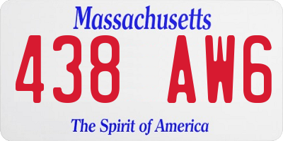MA license plate 438AW6