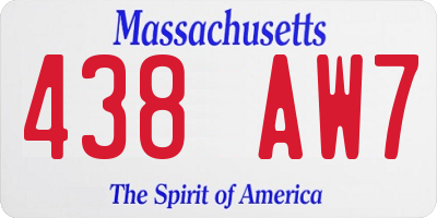 MA license plate 438AW7