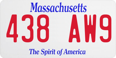 MA license plate 438AW9
