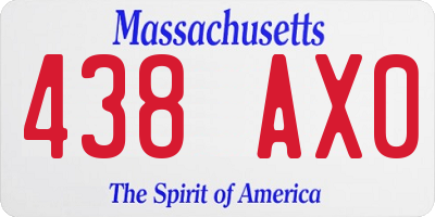 MA license plate 438AX0