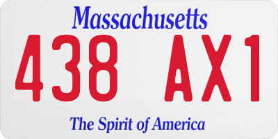 MA license plate 438AX1