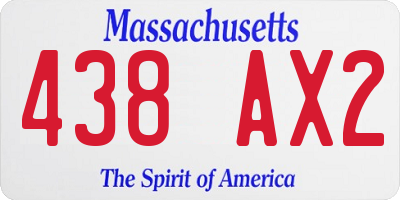 MA license plate 438AX2