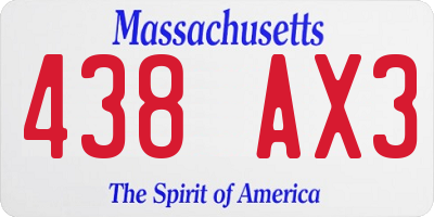 MA license plate 438AX3