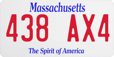 MA license plate 438AX4