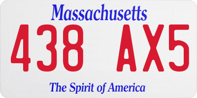 MA license plate 438AX5
