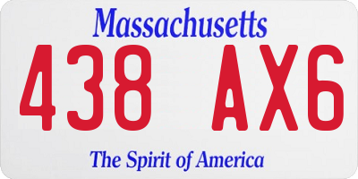 MA license plate 438AX6