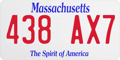 MA license plate 438AX7