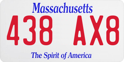 MA license plate 438AX8