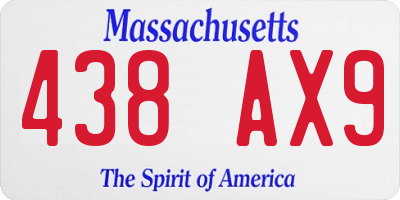 MA license plate 438AX9