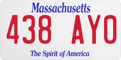 MA license plate 438AY0