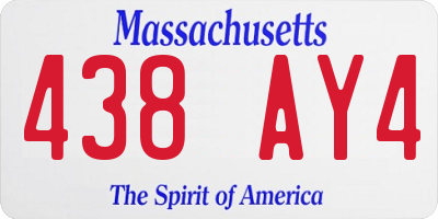 MA license plate 438AY4