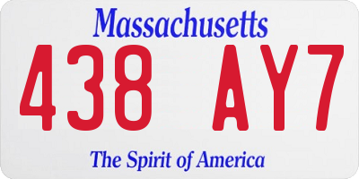 MA license plate 438AY7