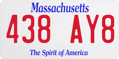 MA license plate 438AY8