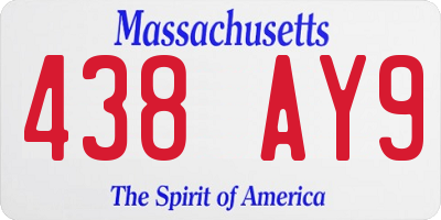 MA license plate 438AY9