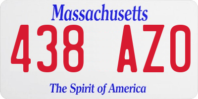 MA license plate 438AZ0
