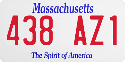 MA license plate 438AZ1
