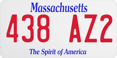 MA license plate 438AZ2