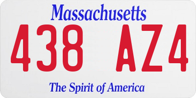 MA license plate 438AZ4