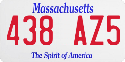 MA license plate 438AZ5