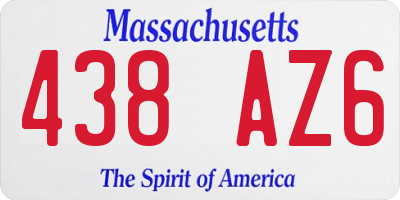 MA license plate 438AZ6