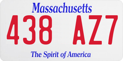MA license plate 438AZ7