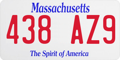 MA license plate 438AZ9