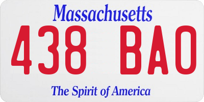 MA license plate 438BA0