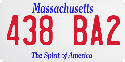 MA license plate 438BA2