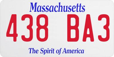 MA license plate 438BA3