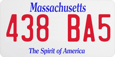 MA license plate 438BA5