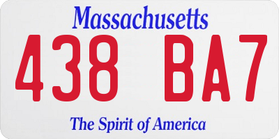 MA license plate 438BA7