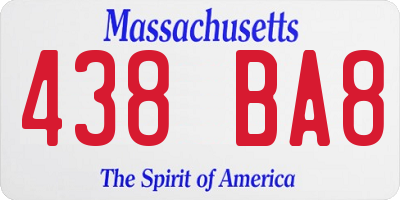 MA license plate 438BA8