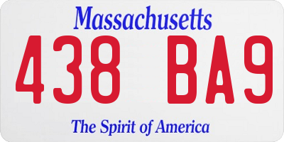MA license plate 438BA9